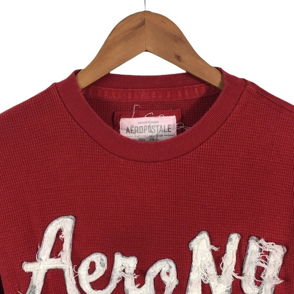 LS188 Mens AEROPOSTALE Athletic Dept. Long Sleeve Thermal Waffle Shirt XL - Picture 3 of 4